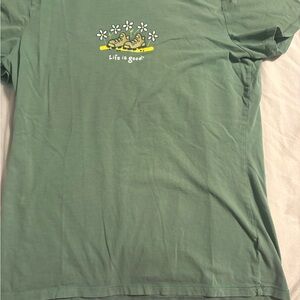 Life Is Good Olive Green Logo Tee